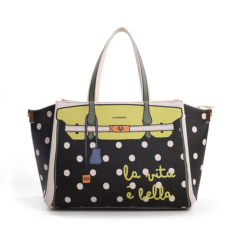 Borsa Shopper Le Pandorine Baggy VITA Pois - Pelletteria Di Matteo